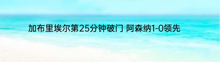 加布里埃尔第25分钟破门 阿森纳1-0领先