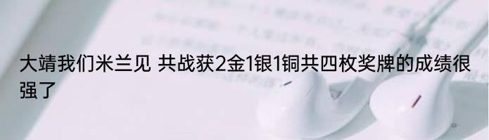 大靖我们米兰见 共战获2金1银1铜共四枚奖牌的成绩很强了