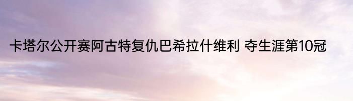 卡塔尔公开赛阿古特复仇巴希拉什维利 夺生涯第10冠