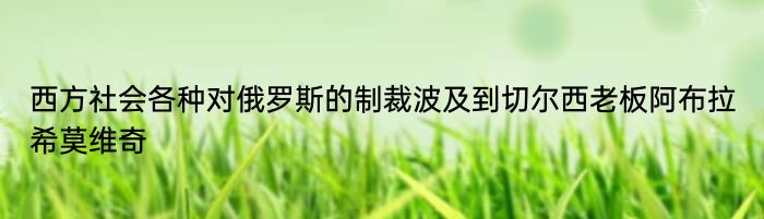 西方社会各种对俄罗斯的制裁波及到切尔西老板阿布拉希莫维奇