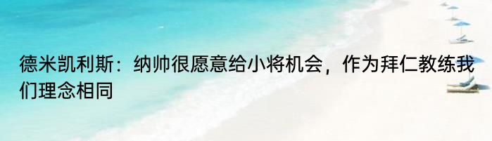 德米凯利斯：纳帅很愿意给小将机会，作为拜仁教练我们理念相同