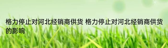 格力停止对河北经销商供货 格力停止对河北经销商供货的影响