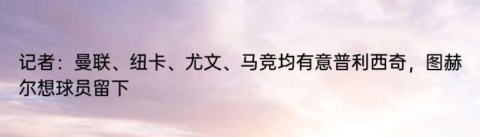 记者：曼联、纽卡、尤文、马竞均有意普利西奇，图赫尔想球员留下