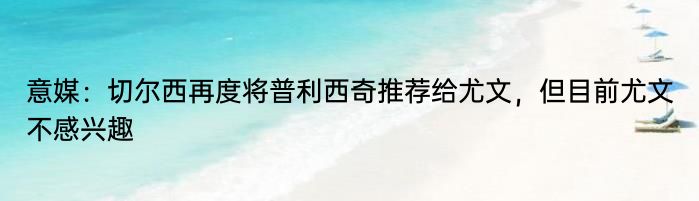 意媒：切尔西再度将普利西奇推荐给尤文，但目前尤文不感兴趣