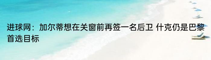 进球网：加尔蒂想在关窗前再签一名后卫 什克仍是巴黎首选目标