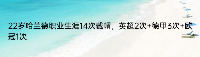 22岁哈兰德职业生涯14次戴帽，英超2次+德甲3次+欧冠1次