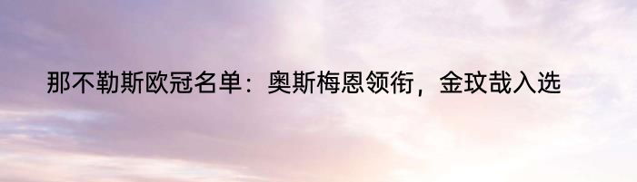 那不勒斯欧冠名单：奥斯梅恩领衔，金玟哉入选