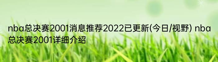 nba总决赛2001消息推荐2022已更新(今日/视野) nba总决赛2001详细介绍