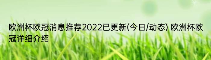 欧洲杯欧冠消息推荐2022已更新(今日/动态) 欧洲杯欧冠详细介绍