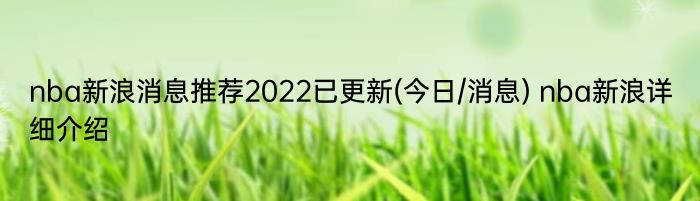 nba新浪消息推荐2022已更新(今日/消息) nba新浪详细介绍