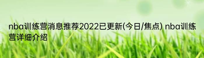 nba训练营消息推荐2022已更新(今日/焦点) nba训练营详细介绍