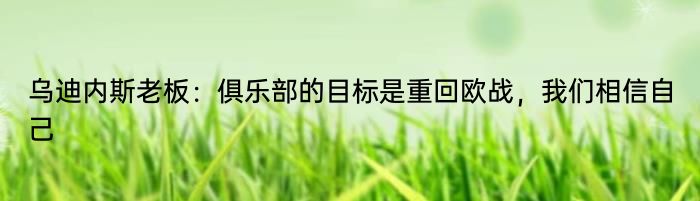 乌迪内斯老板：俱乐部的目标是重回欧战，我们相信自己