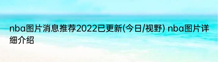 nba图片消息推荐2022已更新(今日/视野) nba图片详细介绍