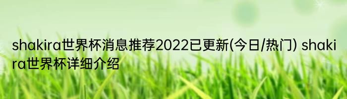 shakira世界杯消息推荐2022已更新(今日/热门) shakira世界杯详细介绍