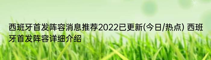 西班牙首发阵容消息推荐2022已更新(今日/热点) 西班牙首发阵容详细介绍