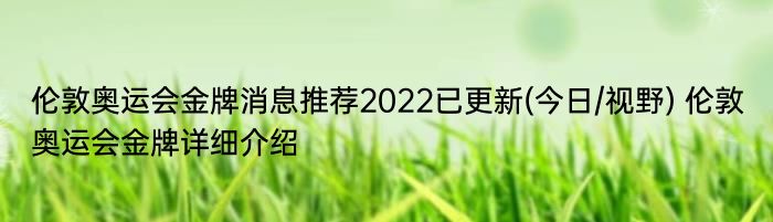 伦敦奥运会金牌消息推荐2022已更新(今日/视野) 伦敦奥运会金牌详细介绍