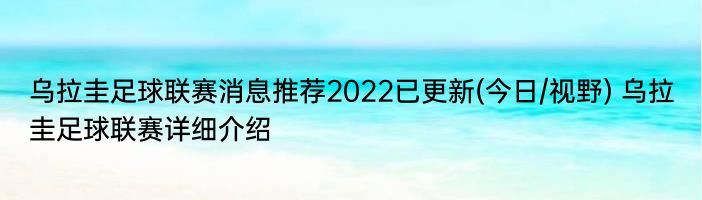 乌拉圭足球联赛消息推荐2022已更新(今日/视野) 乌拉圭足球联赛详细介绍