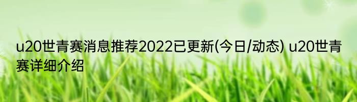 u20世青赛消息推荐2022已更新(今日/动态) u20世青赛详细介绍