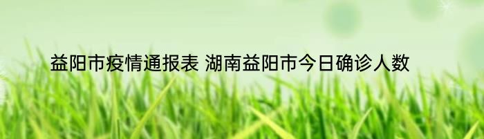 益阳市疫情通报表 湖南益阳市今日确诊人数