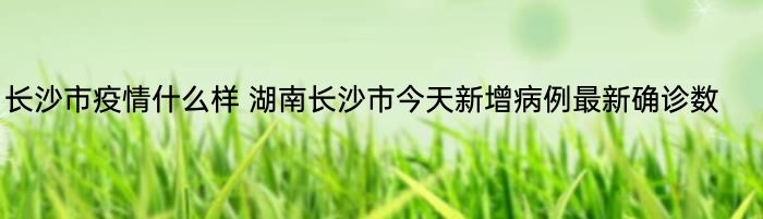 长沙市疫情什么样 湖南长沙市今天新增病例最新确诊数