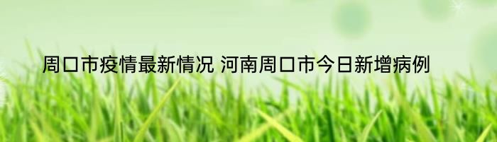 周口市疫情最新情况 河南周口市今日新增病例