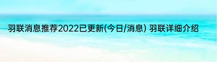 羽联消息推荐2022已更新(今日/消息) 羽联详细介绍