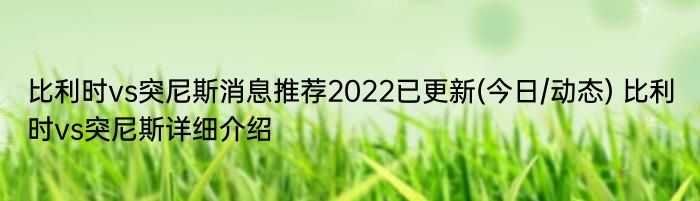 比利时vs突尼斯消息推荐2022已更新(今日/动态) 比利时vs突尼斯详细介绍