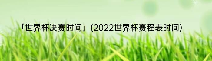 「世界杯决赛时间」(2022世界杯赛程表时间) 