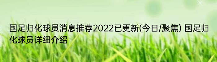 国足归化球员消息推荐2022已更新(今日/聚焦) 国足归化球员详细介绍