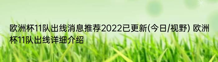 欧洲杯11队出线消息推荐2022已更新(今日/视野) 欧洲杯11队出线详细介绍