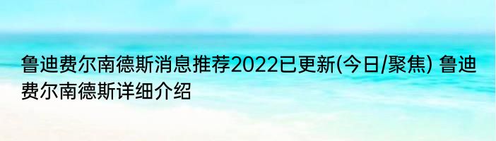 鲁迪费尔南德斯消息推荐2022已更新(今日/聚焦) 鲁迪费尔南德斯详细介绍