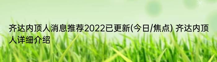 齐达内顶人消息推荐2022已更新(今日/焦点) 齐达内顶人详细介绍