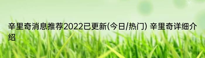 辛里奇消息推荐2022已更新(今日/热门) 辛里奇详细介绍