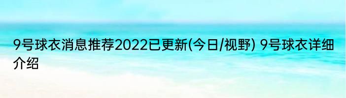 9号球衣消息推荐2022已更新(今日/视野) 9号球衣详细介绍