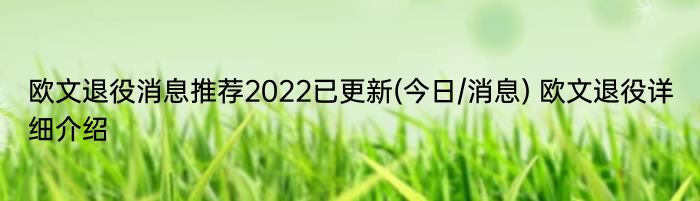 欧文退役消息推荐2022已更新(今日/消息) 欧文退役详细介绍