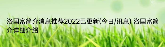 洛国富简介消息推荐2022已更新(今日/讯息) 洛国富简介详细介绍