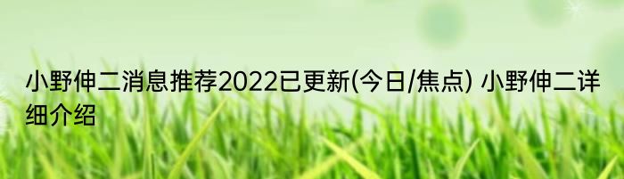 小野伸二消息推荐2022已更新(今日/焦点) 小野伸二详细介绍