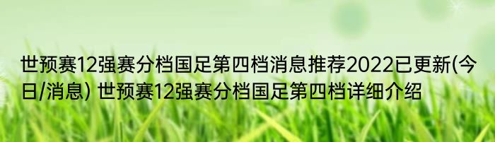 世预赛12强赛分档国足第四档消息推荐2022已更新(今日/消息) 世预赛12强赛分档国足第四档详细介绍