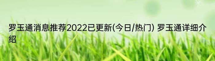 罗玉通消息推荐2022已更新(今日/热门) 罗玉通详细介绍