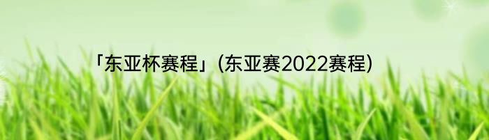 「东亚杯赛程」(东亚赛2022赛程) 