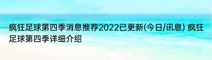 疯狂足球第四季消息推荐2022已更新(今日/讯息) 疯狂足球第四季详细介绍