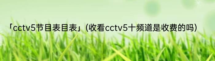 「cctv5节目表目表」(收看cctv5十频道是收费的吗) 