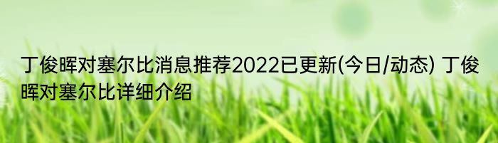 丁俊晖对塞尔比消息推荐2022已更新(今日/动态) 丁俊晖对塞尔比详细介绍