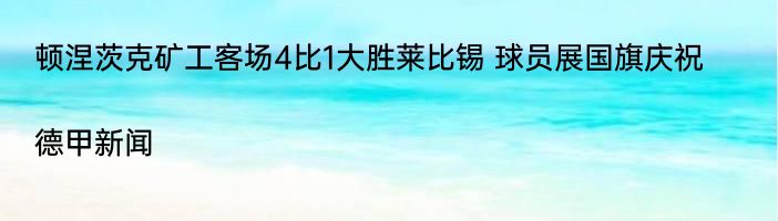 顿涅茨克矿工客场4比1大胜莱比锡 球员展国旗庆祝|德甲新闻  