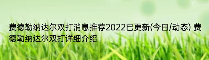 费德勒纳达尔双打消息推荐2022已更新(今日/动态) 费德勒纳达尔双打详细介绍