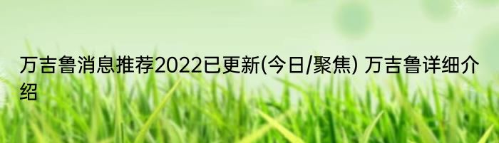 万吉鲁消息推荐2022已更新(今日/聚焦) 万吉鲁详细介绍