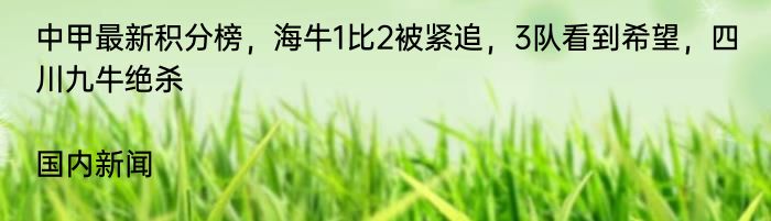 中甲最新积分榜，海牛1比2被紧追，3队看到希望，四川九牛绝杀|国内新闻  