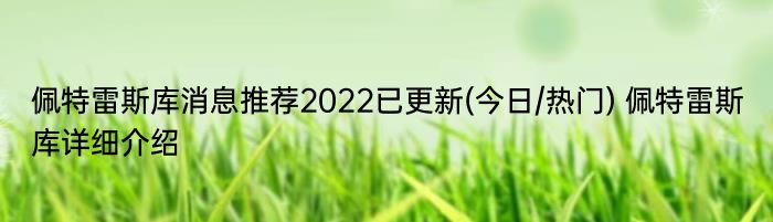 佩特雷斯库消息推荐2022已更新(今日/热门) 佩特雷斯库详细介绍