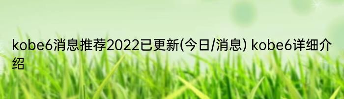 kobe6消息推荐2022已更新(今日/消息) kobe6详细介绍