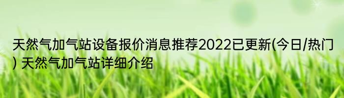 天然气加气站设备报价消息推荐2022已更新(今日/热门) 天然气加气站详细介绍